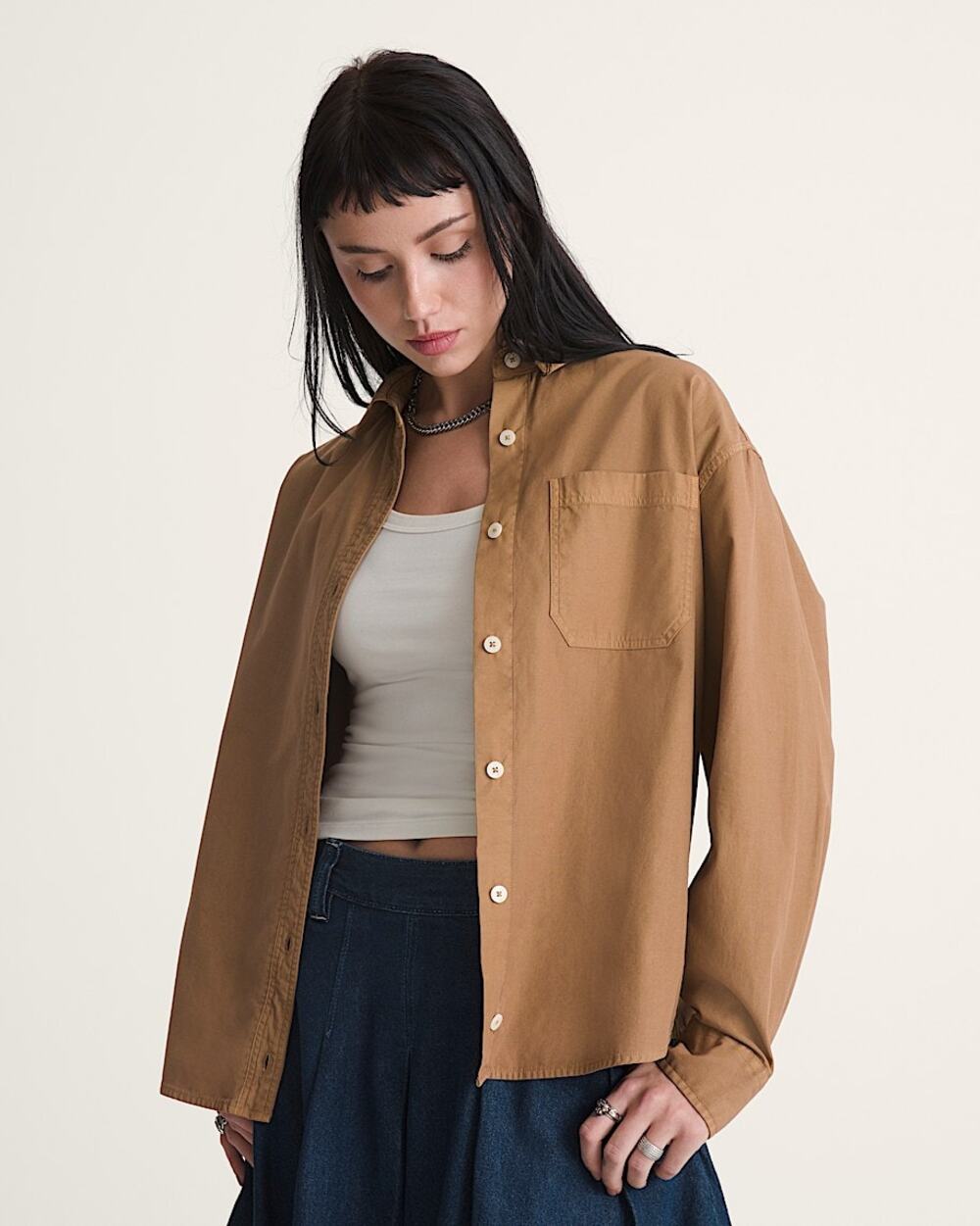 NWT Vans Women's Canvas Utility Shirt in Dachshund Brown size Small